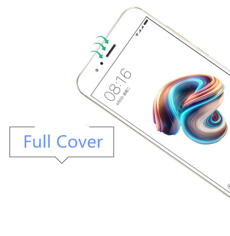 Xiaomi Mi 5x Zore Kenarları Kırılmaya Dayanıklı Cam Ekran Koruyucu Siyah