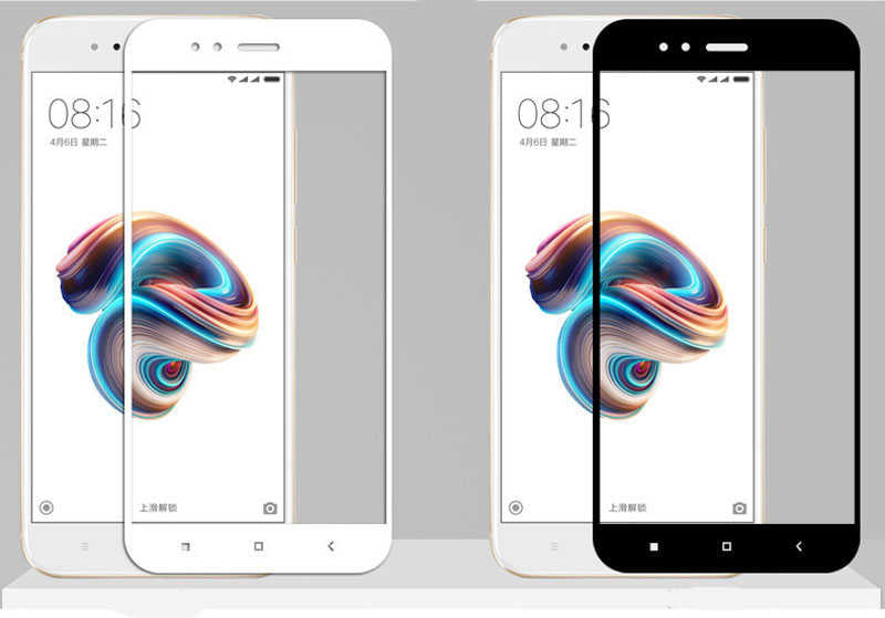 Xiaomi Mi 5x Zore Kenarları Kırılmaya Dayanıklı Cam Ekran Koruyucu Siyah
