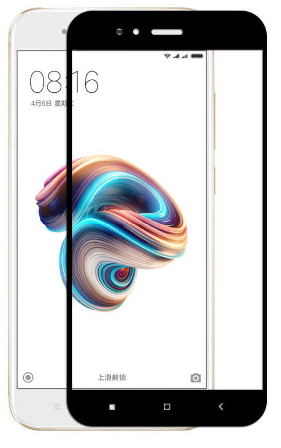 Xiaomi Mi 5x Zore Kenarları Kırılmaya Dayanıklı Cam Ekran Koruyucu Siyah