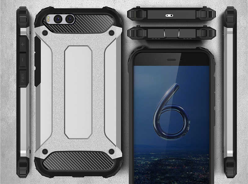 Xiaomi Mi 6 Kılıf Zore Crash Silikon Kapak Gri
