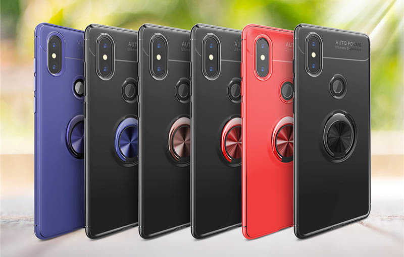 Xiaomi Mi 6X Kılıf Zore Ravel Silikon Kapak Siyah-Kırmızı
