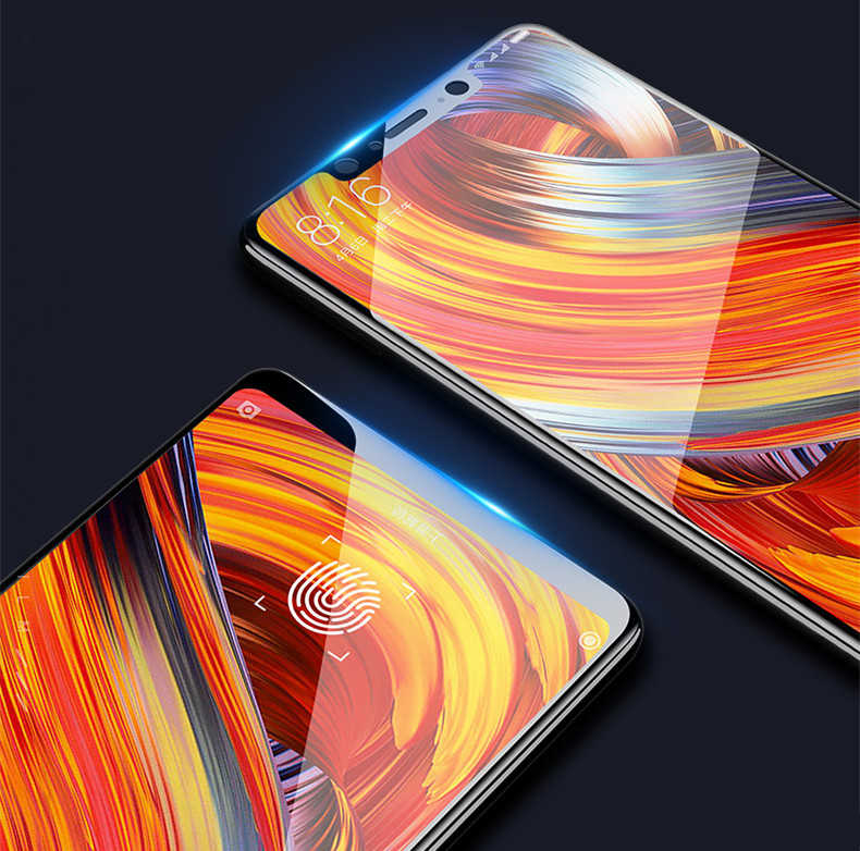 Xiaomi Mi 8 Zore Kenarları Kırılmaya Dayanıklı Cam Ekran Koruyucu Beyaz