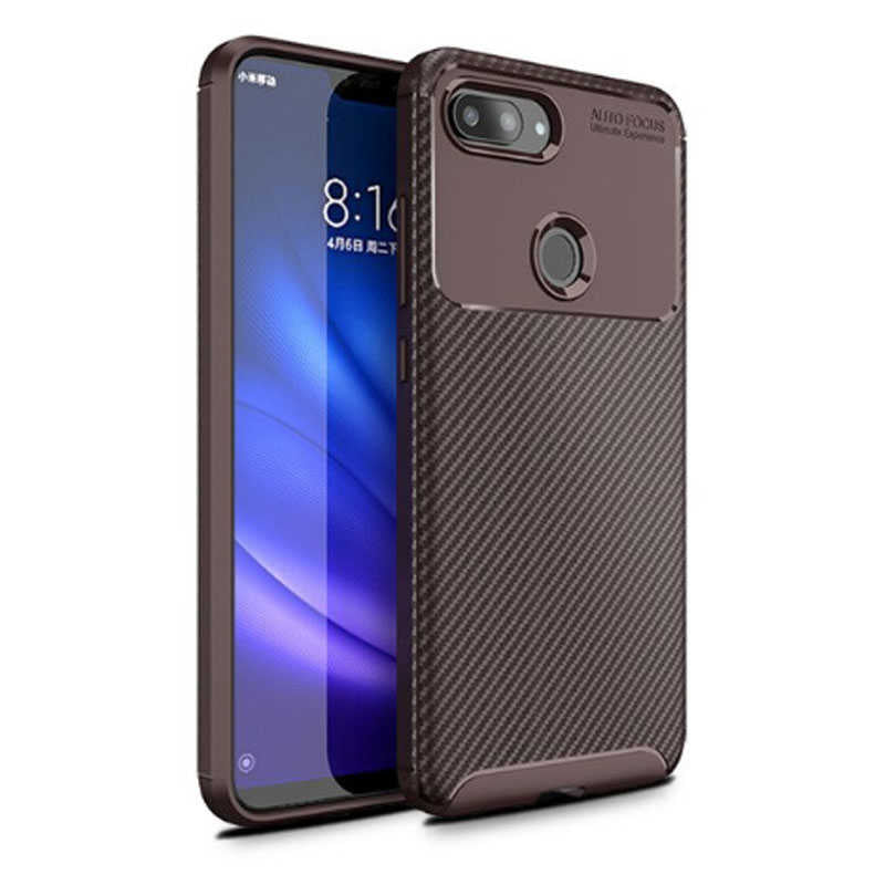 Xiaomi Mi 8 Lite Kılıf Zore Negro Silikon Kapak Kahverengi