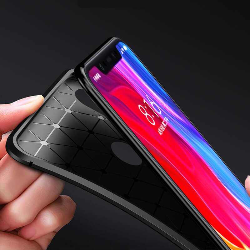 Xiaomi Mi 8 Pro Kılıf Zore Negro Silikon Kapak Kahverengi