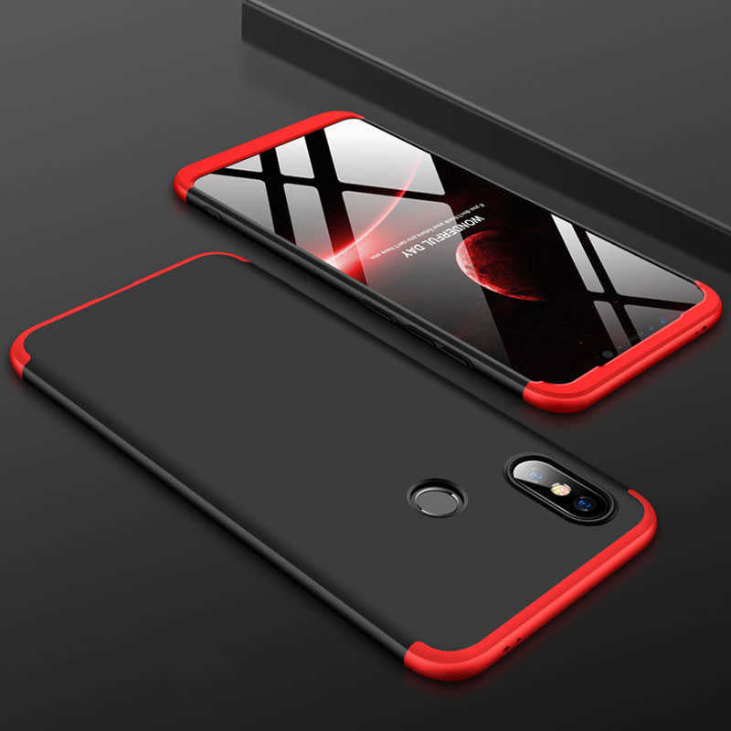 Xiaomi Mi 8 SE Kılıf Zore Ays Kapak Siyah-Kırmızı