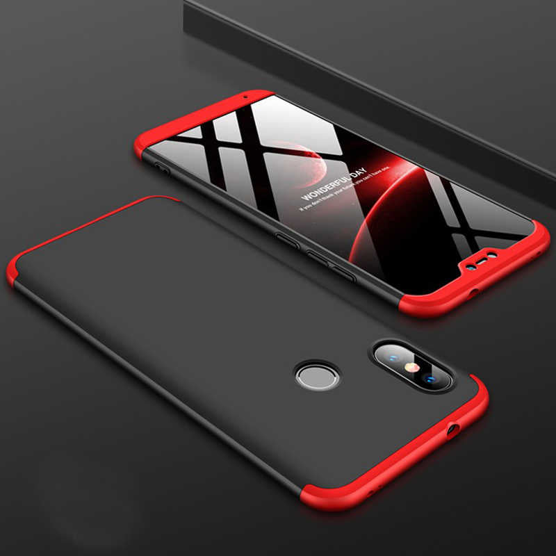Xiaomi Mi A2 Lite Kılıf Zore Ays Kapak Siyah-Kırmızı