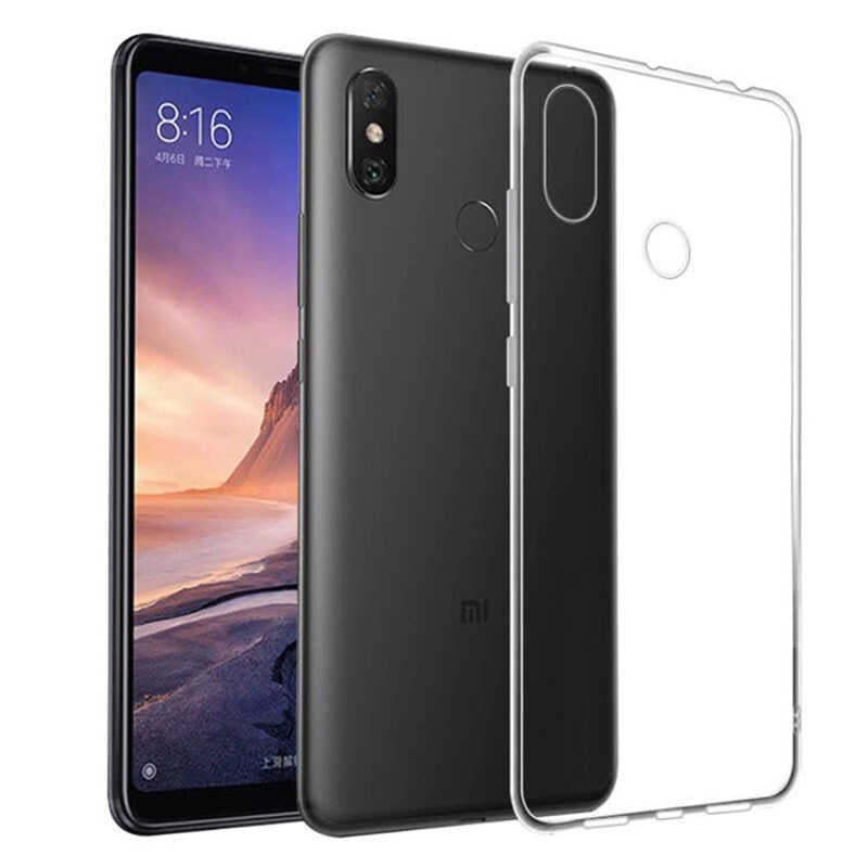 Xiaomi Mi Max 3 Kılıf Zore Süper Silikon Kapak Renksiz