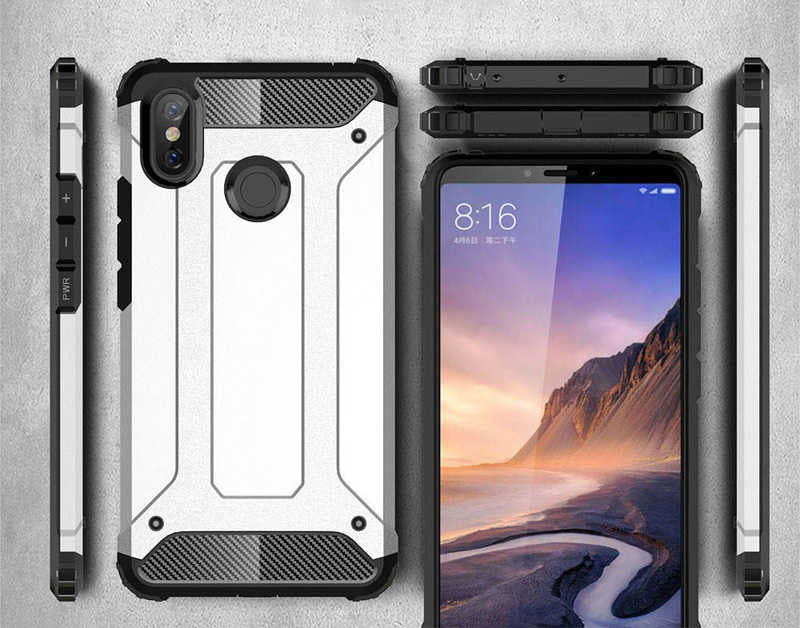 Xiaomi Mi Max 3 Kılıf Zore Crash Silikon Kapak Gri