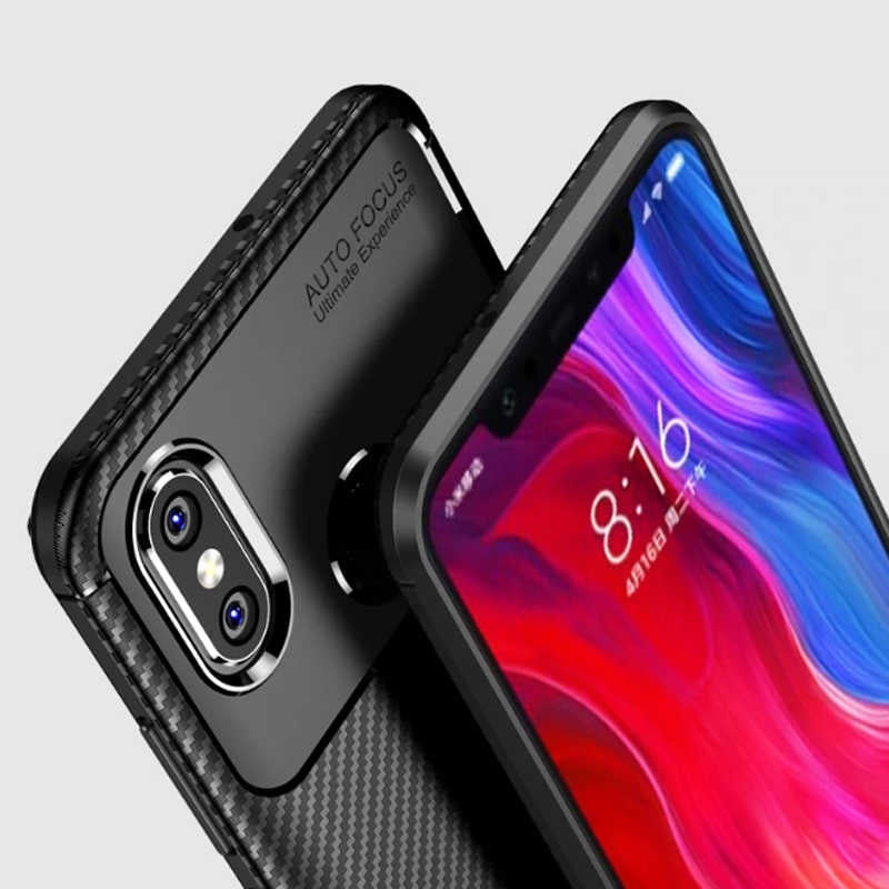 Xiaomi Mi Max 3 Kılıf Zore Negro Silikon Kapak Kahverengi