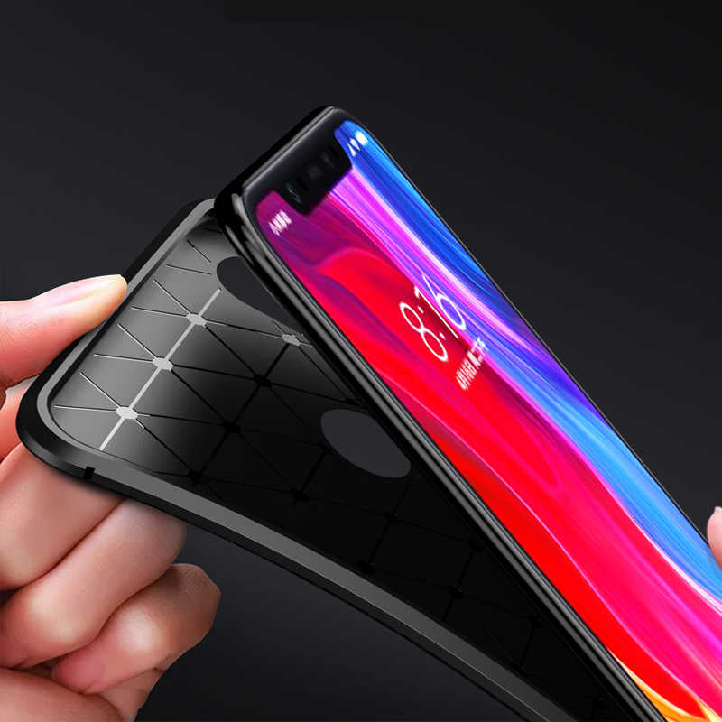 Xiaomi Mi Max 3 Kılıf Zore Negro Silikon Kapak Kahverengi