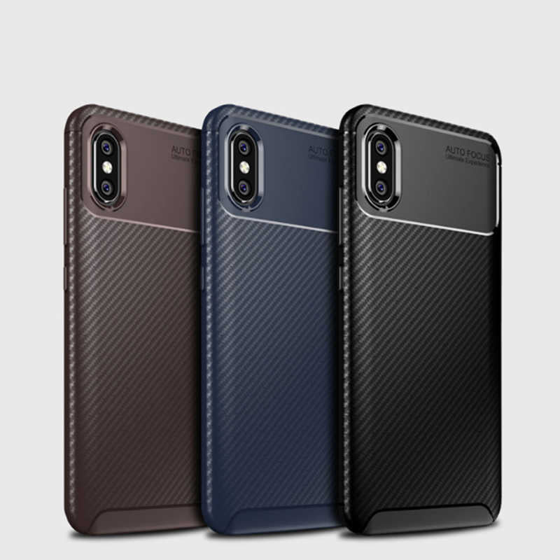 Xiaomi Mi Max 3 Kılıf Zore Negro Silikon Kapak Kahverengi