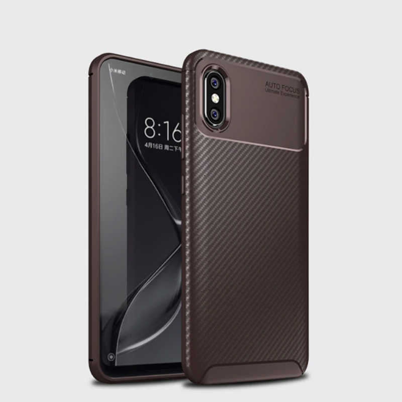 Xiaomi Mi Max 3 Kılıf Zore Negro Silikon Kapak Kahverengi