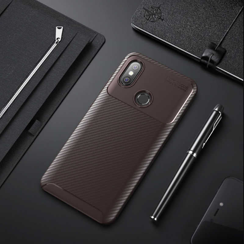 Xiaomi Mi Max 3 Kılıf Zore Negro Silikon Kapak Kahverengi