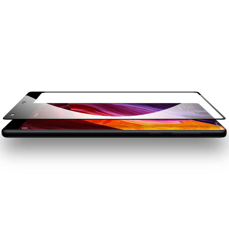 Xiaomi Mi Mix 2S Zore Kenarları Kırılmaya Dayanıklı Cam Ekran Koruyucu Siyah
