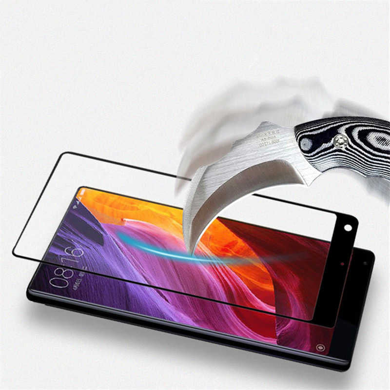 Xiaomi Mi Mix 2S Zore Kenarları Kırılmaya Dayanıklı Cam Ekran Koruyucu Siyah
