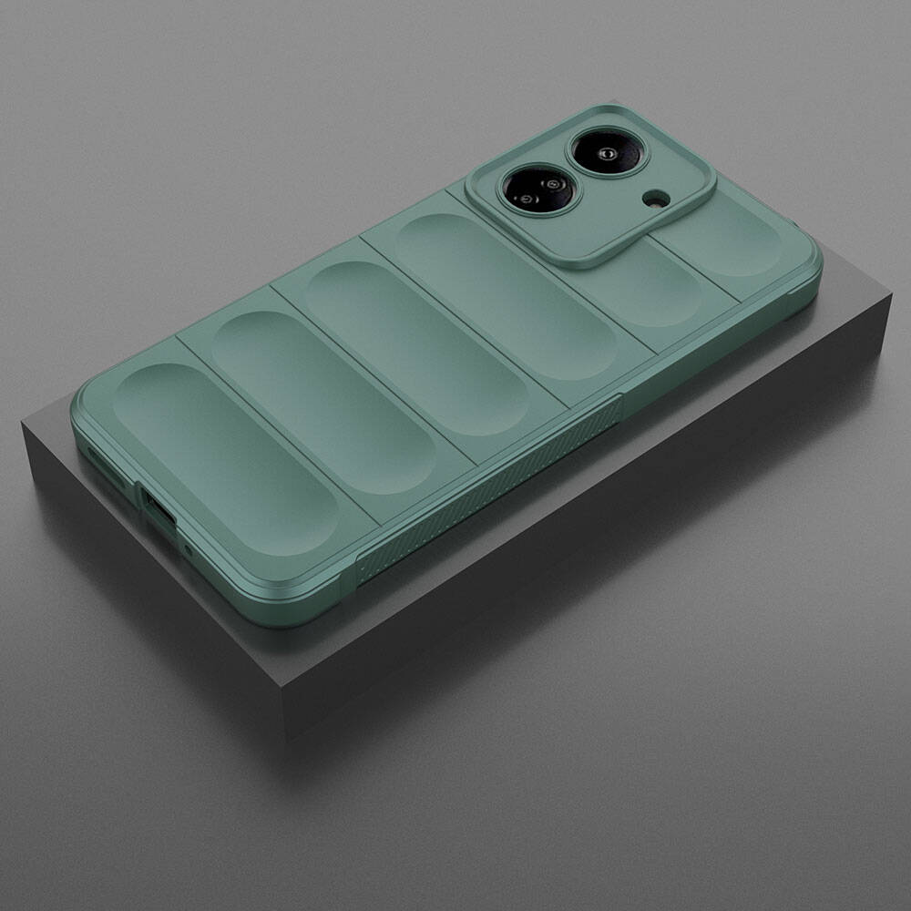 Xiaomi Poco C65 Kılıf Esnek TPU Oyuklu Arka Yüzey Tasarımlı Zore Etnik Silikon Kapak Kırmızı
