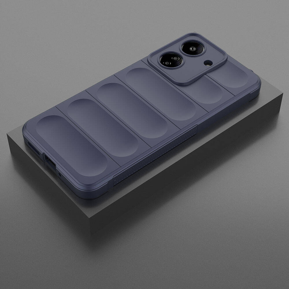 Xiaomi Poco C65 Kılıf Esnek TPU Oyuklu Arka Yüzey Tasarımlı Zore Etnik Silikon Kapak Kırmızı