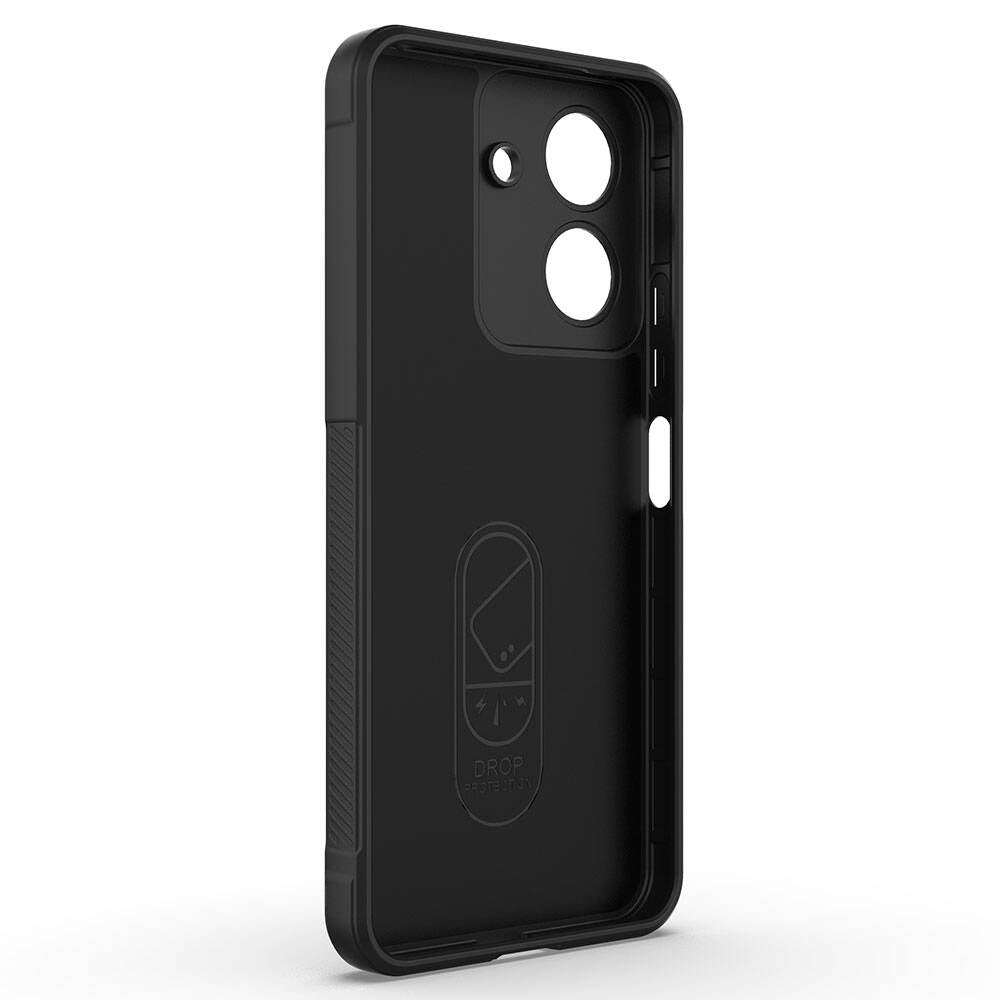 Xiaomi Poco C65 Kılıf Esnek TPU Oyuklu Arka Yüzey Tasarımlı Zore Etnik Silikon Kapak Kırmızı