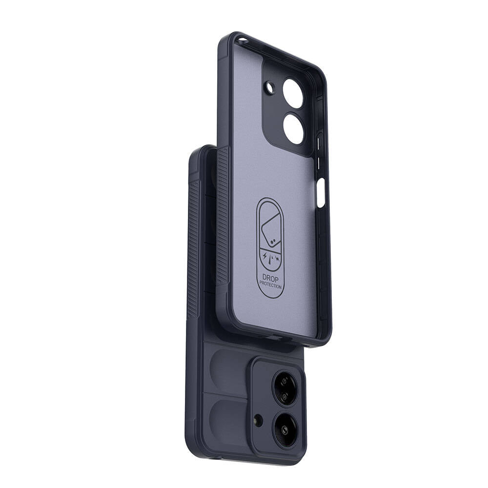 Xiaomi Poco C65 Kılıf Esnek TPU Oyuklu Arka Yüzey Tasarımlı Zore Etnik Silikon Kapak Siyah