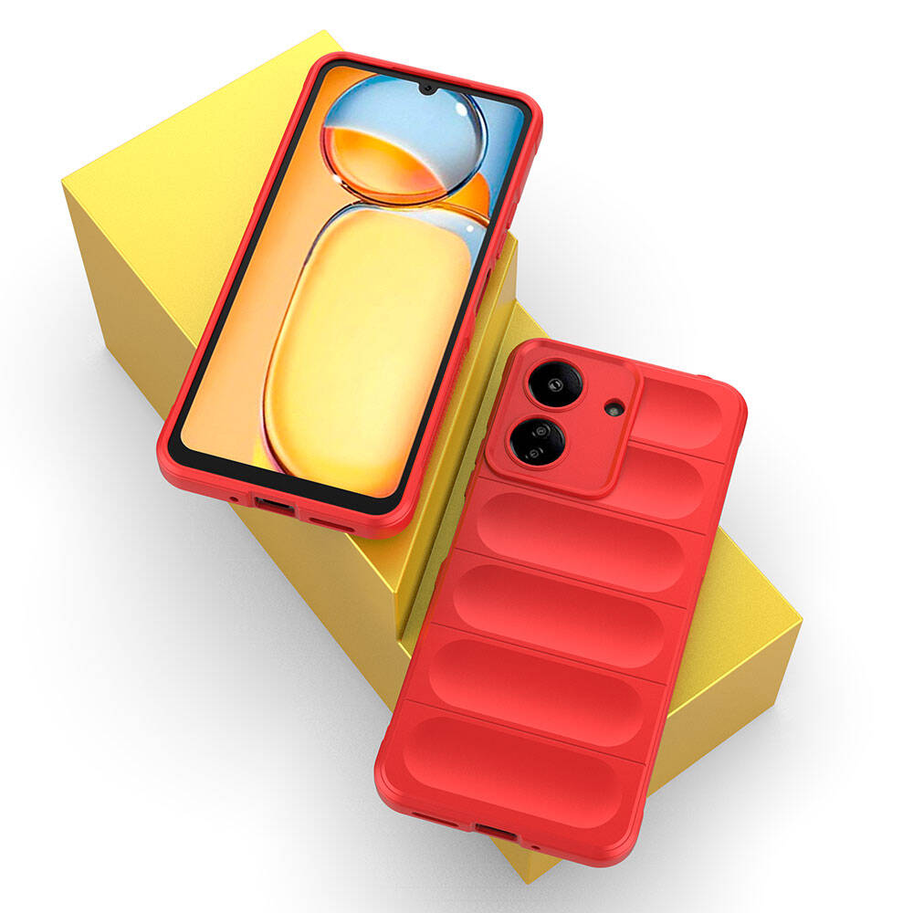 Xiaomi Poco C65 Kılıf Esnek TPU Oyuklu Arka Yüzey Tasarımlı Zore Etnik Silikon Kapak Lacivert