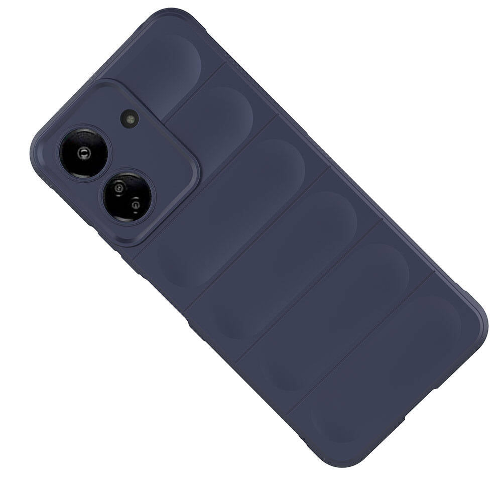 Xiaomi Poco C65 Kılıf Esnek TPU Oyuklu Arka Yüzey Tasarımlı Zore Etnik Silikon Kapak Kırmızı