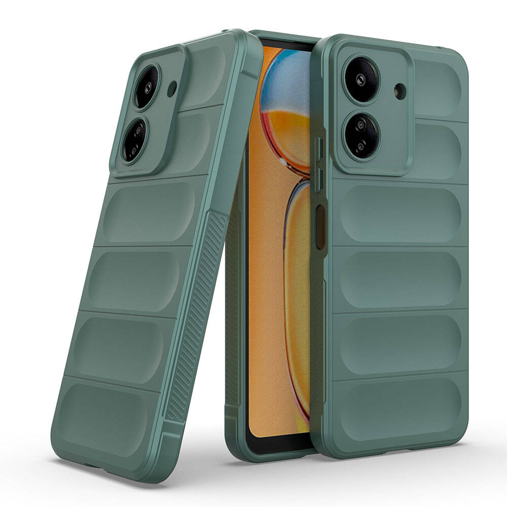 Xiaomi Poco C65 Kılıf Esnek TPU Oyuklu Arka Yüzey Tasarımlı Zore Etnik Silikon Kapak Siyah