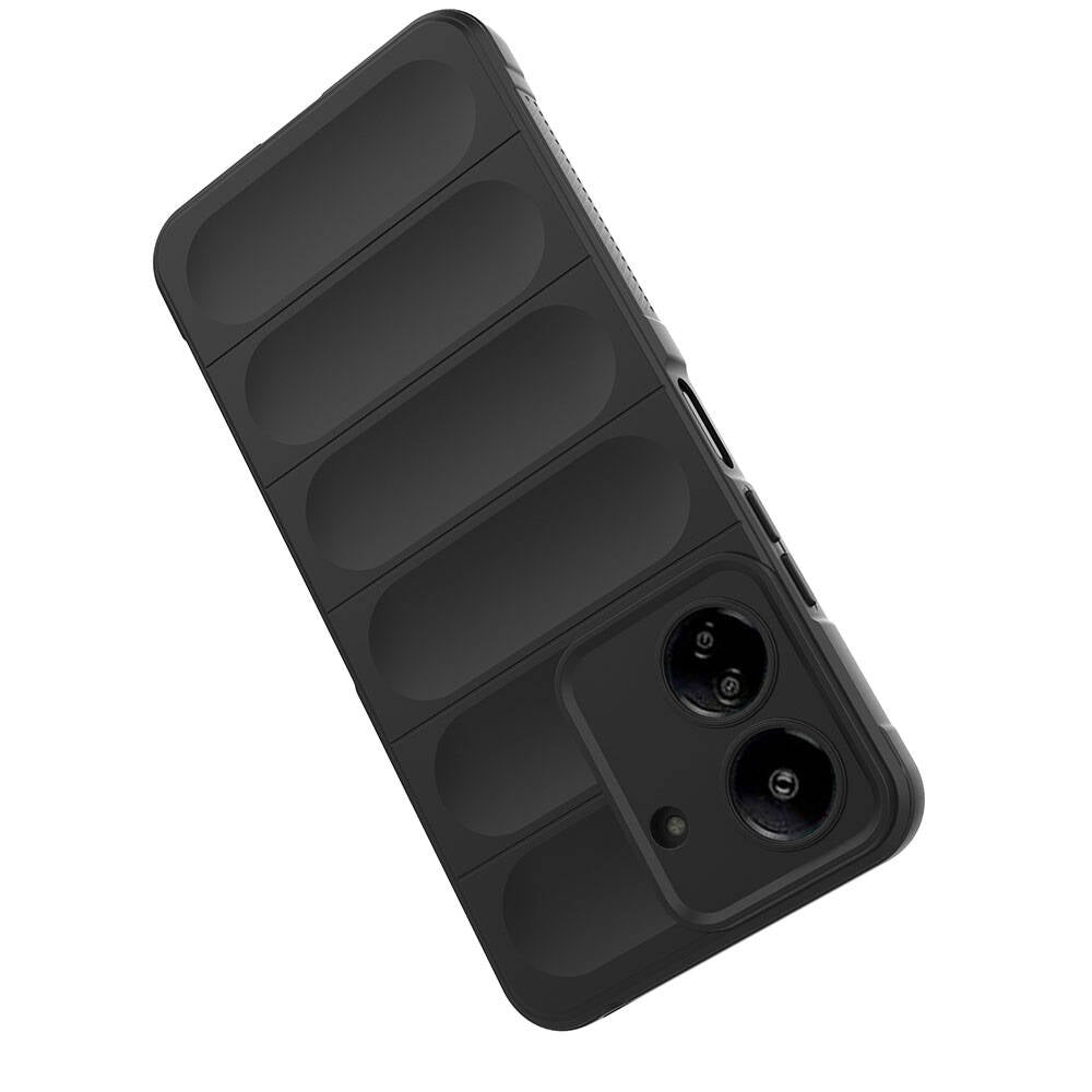 Xiaomi Poco C65 Kılıf Esnek TPU Oyuklu Arka Yüzey Tasarımlı Zore Etnik Silikon Kapak Lacivert
