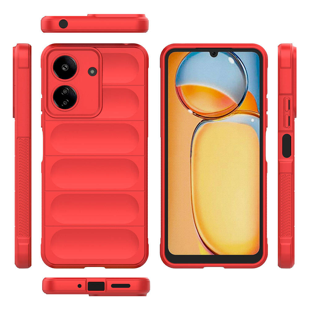 Xiaomi Poco C65 Kılıf Esnek TPU Oyuklu Arka Yüzey Tasarımlı Zore Etnik Silikon Kapak Siyah