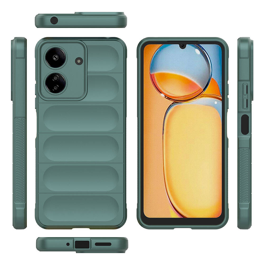 Xiaomi Poco C65 Kılıf Esnek TPU Oyuklu Arka Yüzey Tasarımlı Zore Etnik Silikon Kapak Siyah