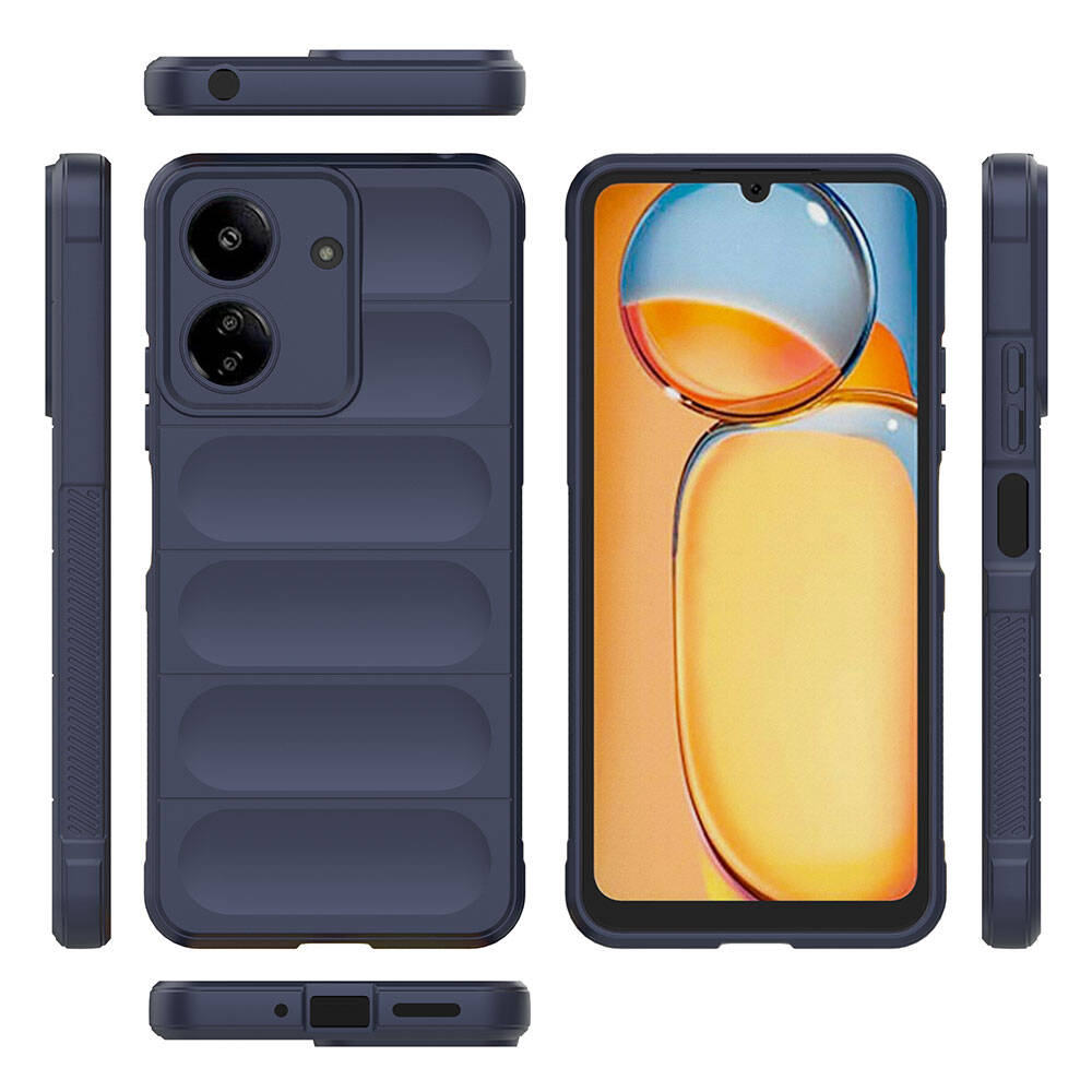 Xiaomi Poco C65 Kılıf Esnek TPU Oyuklu Arka Yüzey Tasarımlı Zore Etnik Silikon Kapak Siyah