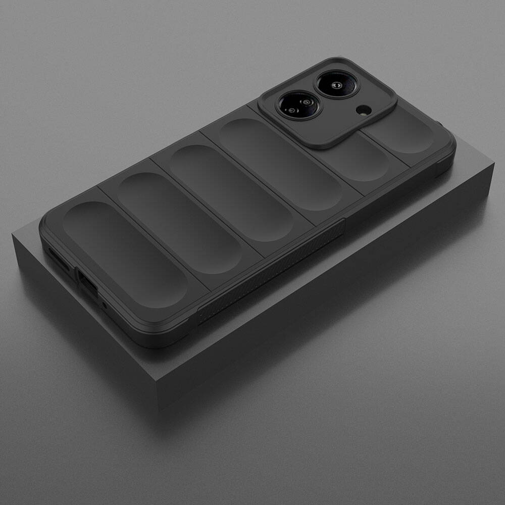 Xiaomi Poco C65 Kılıf Esnek TPU Oyuklu Arka Yüzey Tasarımlı Zore Etnik Silikon Kapak Lacivert