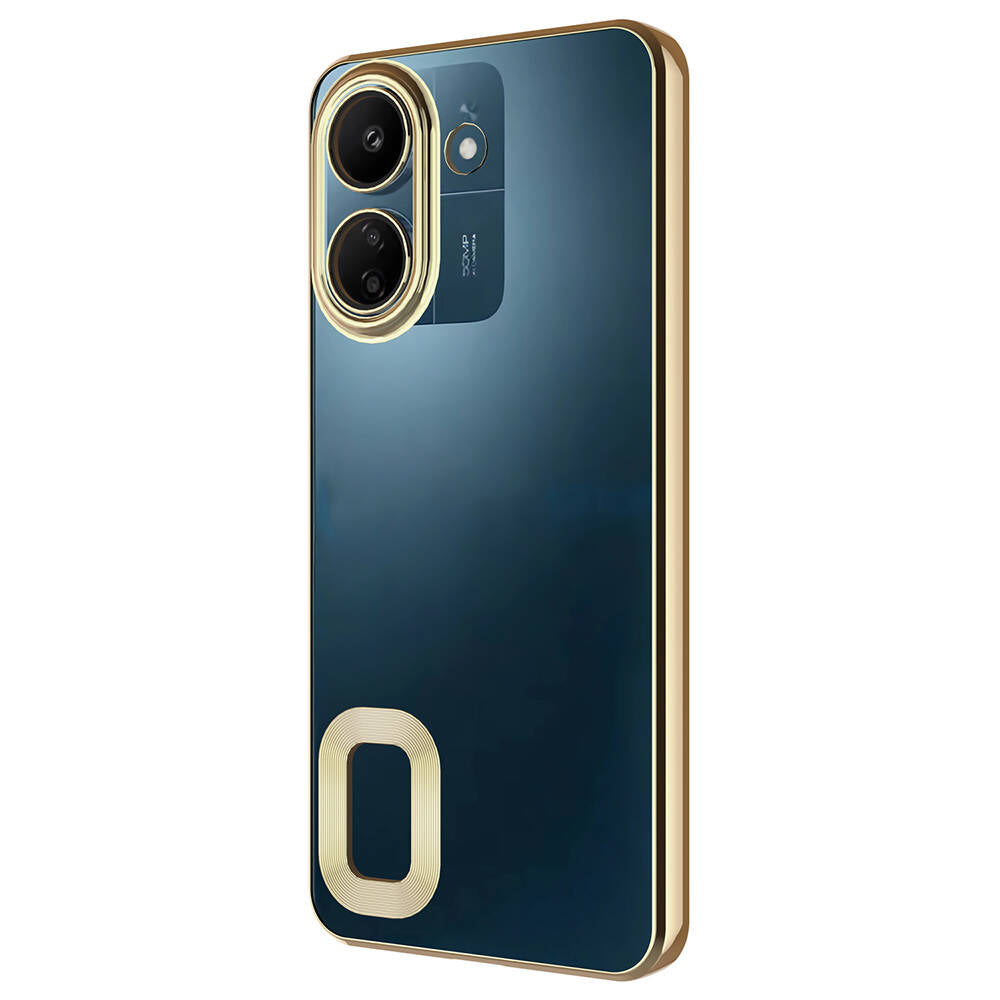 Xiaomi Poco C65 Kılıf Kamera Korumalı Logo Gösteren Zore Omega Kapak Derin Mor