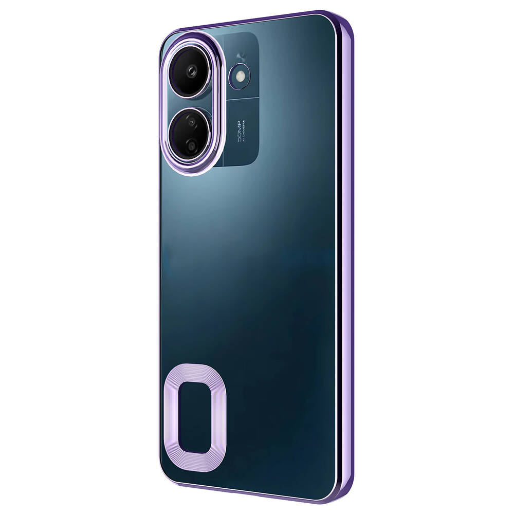 Xiaomi Poco C65 Kılıf Kamera Korumalı Logo Gösteren Zore Omega Kapak Gold