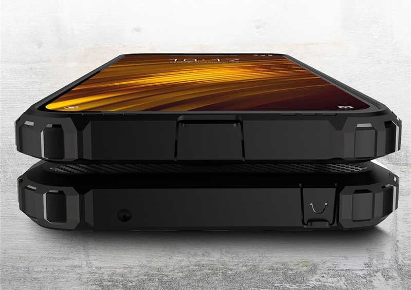 Xiaomi Pocophone F1 Kılıf Zore Crash Silikon Kapak Gri