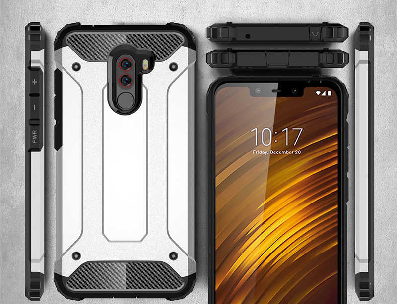 Xiaomi Pocophone F1 Kılıf Zore Crash Silikon Kapak Gold