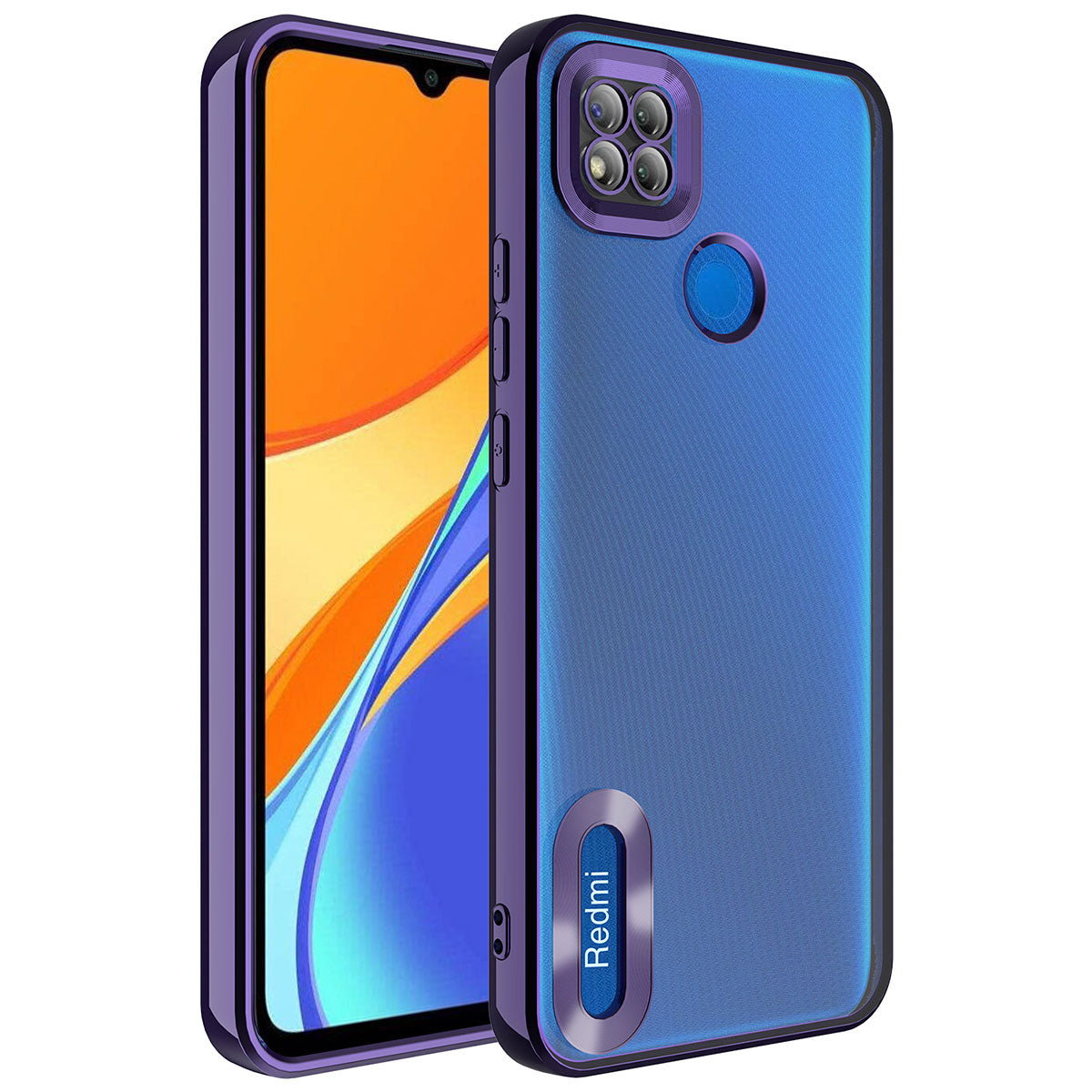 Xiaomi Redmi 10A Kılıf Kamera Korumalı Logo Gösteren Zore Omega Kapak Sierra Mavi