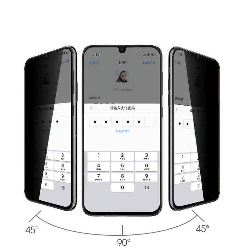 Xiaomi Redmi 10C Zore New 5D Privacy Temperli Ekran Koruyucu Siyah