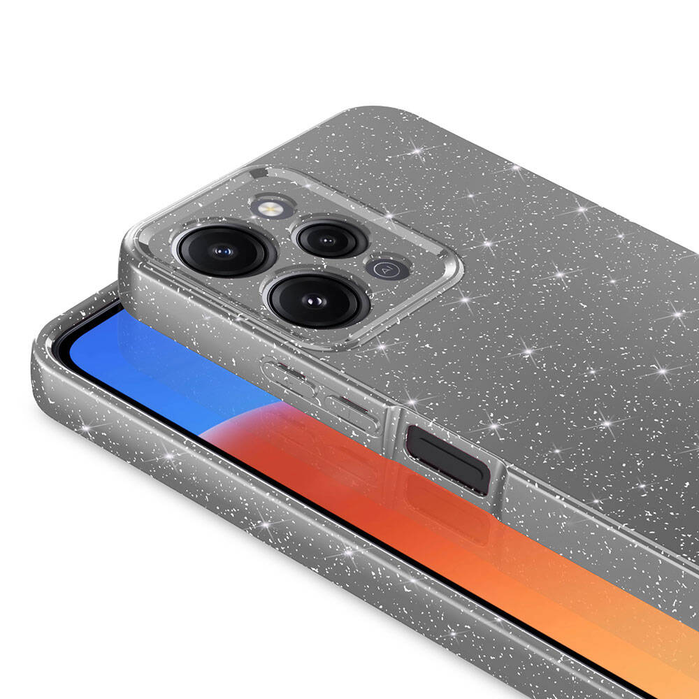 Xiaomi Redmi 12 Kılıf Kamera Korumalı Simli Lüks Zore Koton Kapak Siyah