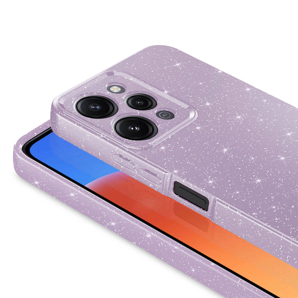Xiaomi Redmi 12 Kılıf Kamera Korumalı Simli Lüks Zore Koton Kapak Pembe Koyu