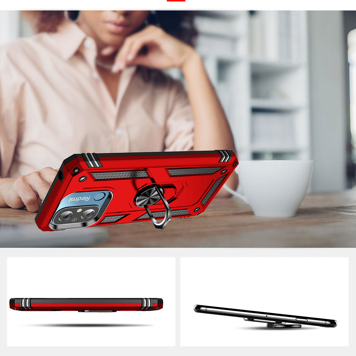 Xiaomi Redmi 12C Kılıf Zore Vega Kapak Siyah
