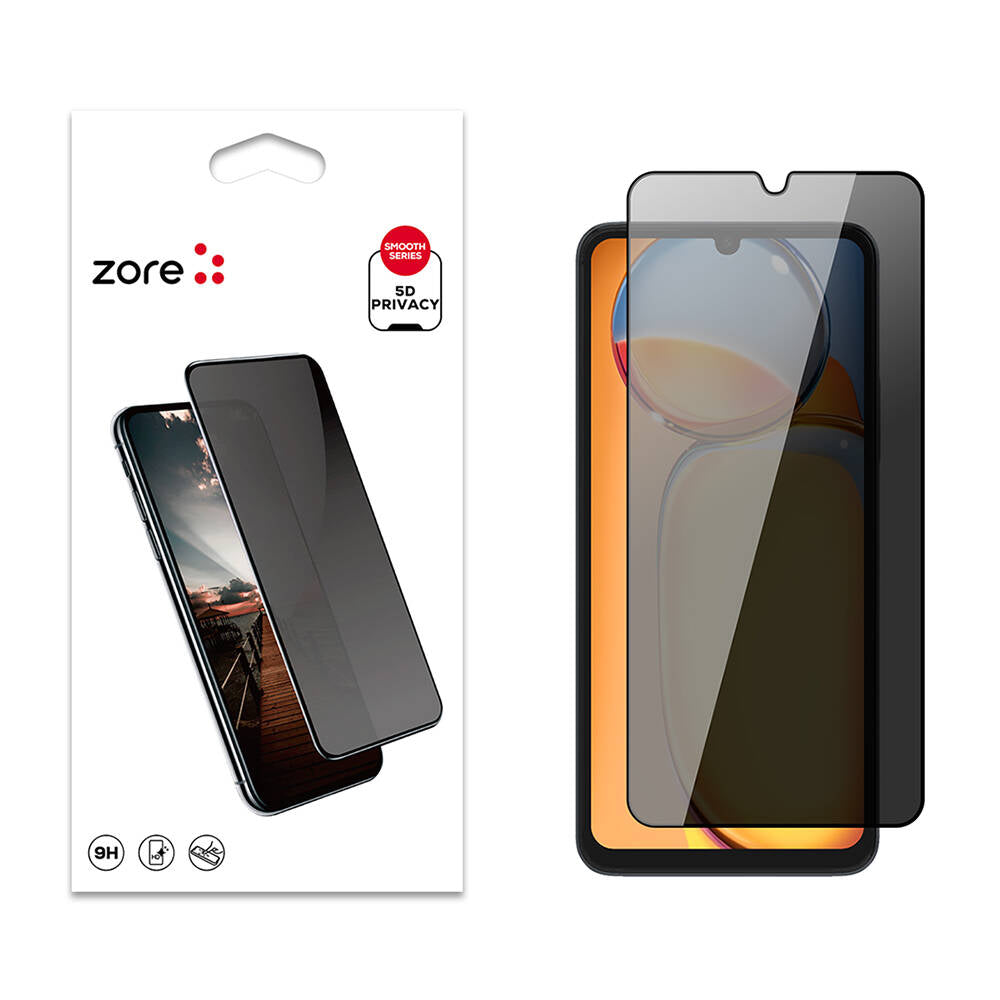 Xiaomi Redmi 13C Zore New 5D Privacy Temperli Ekran Koruyucu Siyah