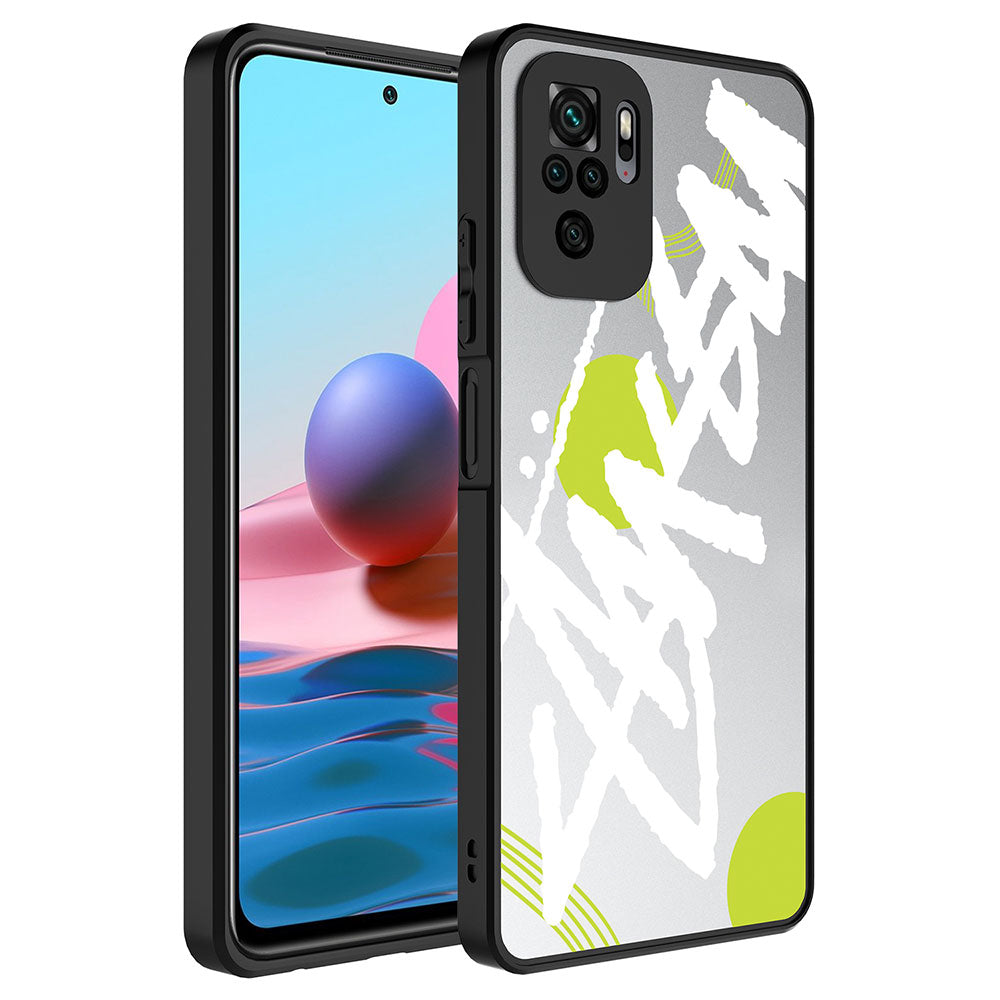 Xiaomi Redmi Note 10S Kılıf Aynalı Desenli Kamera Korumalı Parlak Zore Mirror Kapak Yazı