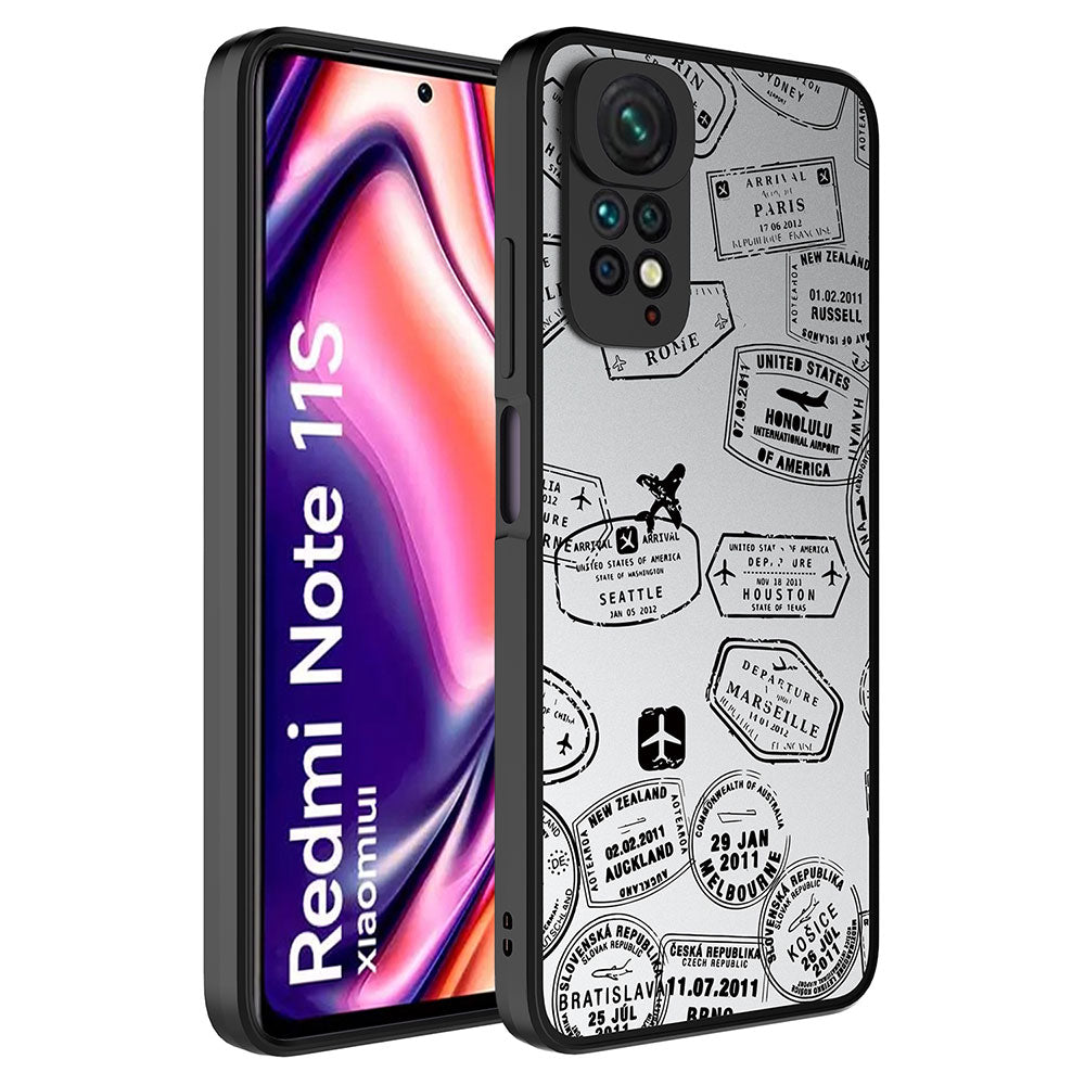 Xiaomi Redmi Note 11 Global Kılıf Aynalı Desenli Kamera Korumalı Parlak Zore Mirror Kapak Seyahat