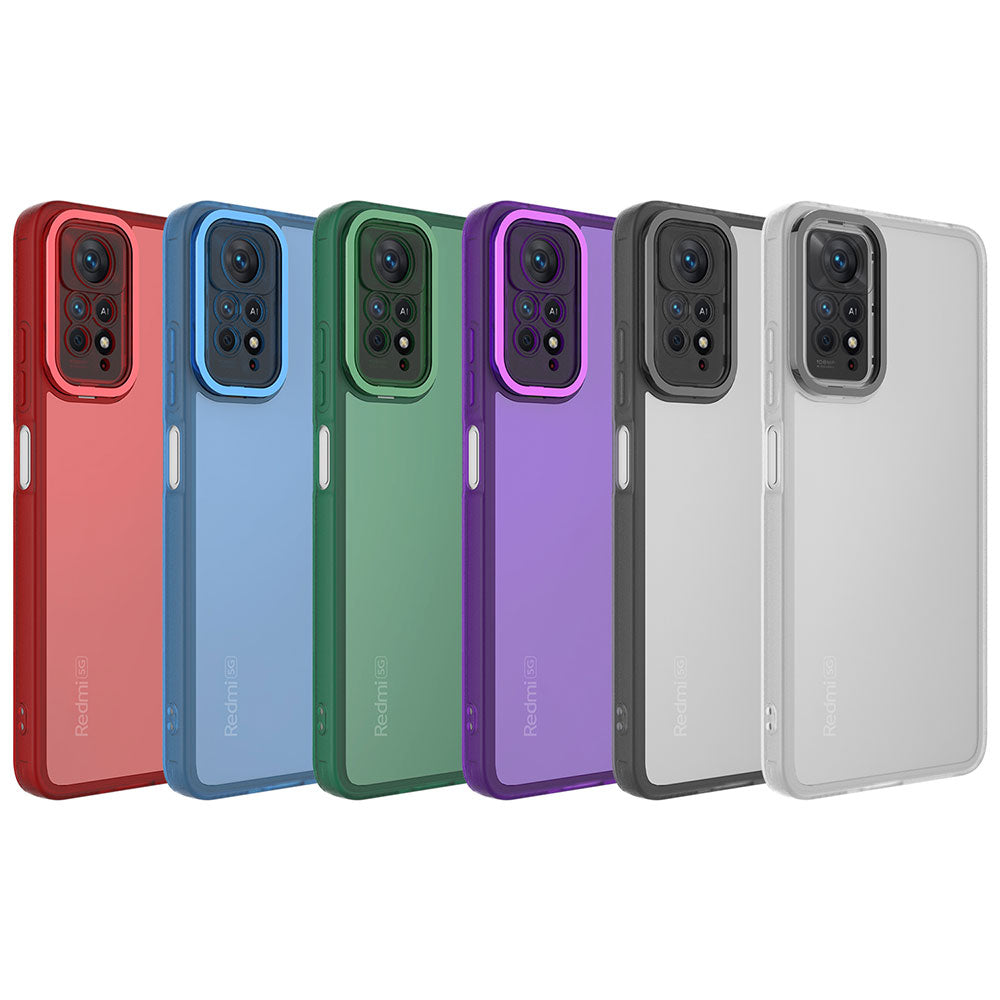 Xiaomi Redmi Note 11 Pro 5G Kılıf Kamera Korumalı Transparan Zore Post Kapak Kırmızı