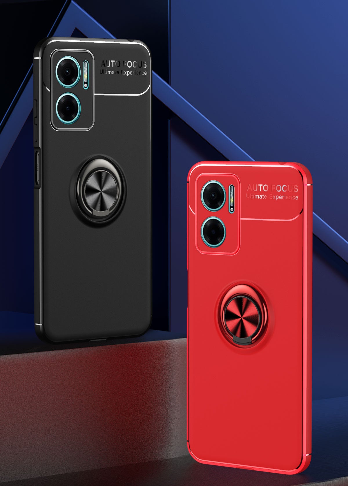 Xiaomi Redmi Note 11E Kılıf Zore Ravel Silikon Kapak Siyah-Mavi