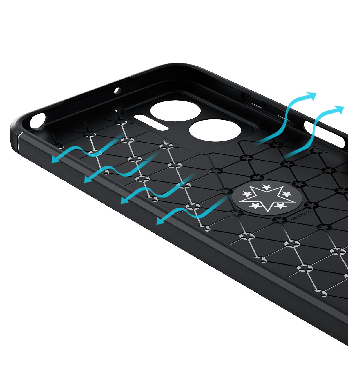 Xiaomi Redmi Note 11E Kılıf Zore Ravel Silikon Kapak Siyah-Mavi