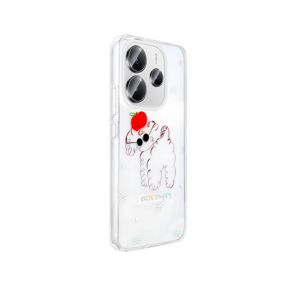 Xiaomi Redmi Note 14 4G Kılıf Şeffaf Figürlü Zore Folk Sert Kapak Kalp