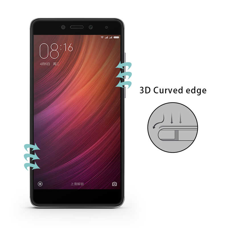 Xiaomi Redmi Note 4 Zore Ekranı Tam Kaplayan Düz Cam Koruyucu Siyah