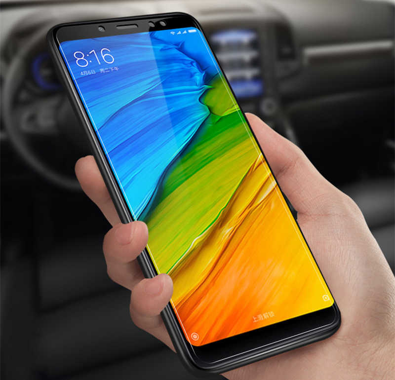 Xiaomi Redmi Note 5 Pro Zore Kenarları Kırılmaya Dayanıklı Cam Ekran Koruyucu Siyah