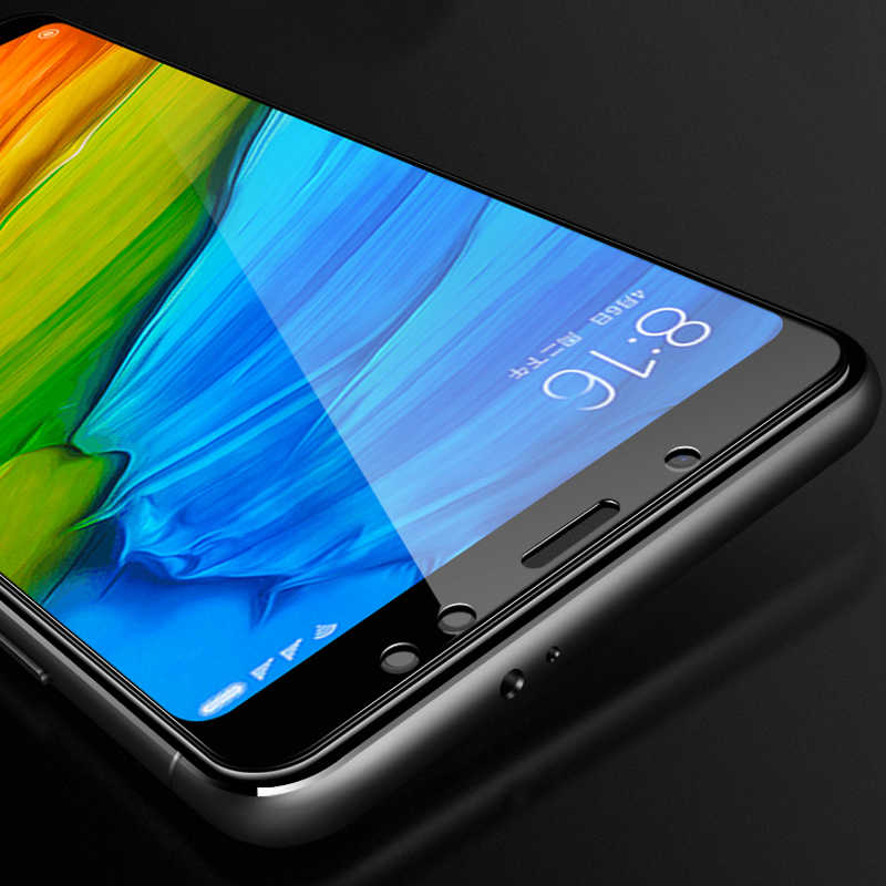 Xiaomi Redmi Note 5 Pro Zore Kenarları Kırılmaya Dayanıklı Cam Ekran Koruyucu Siyah